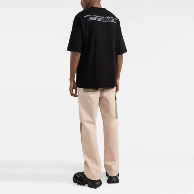 FW21 Pattern Printing Round Neck Short Sleeve Slim Fit Version Black