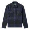 FW21 Pink Red Arrow Plaid Pattern Long Sleeves Shirt Loose Fit Navy Blue