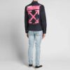 FW21 Pink Red Arrow Plaid Pattern Long Sleeves Shirt Loose Fit Navy Blue