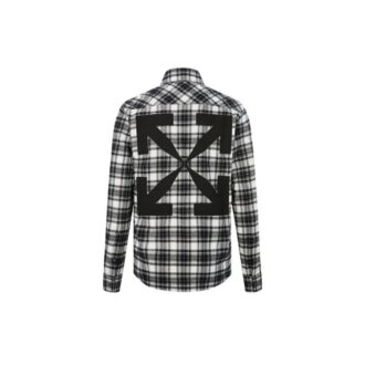 FW21 Plaid Large Arrow Printing Pattern Long Sleeves Shirt Version Black