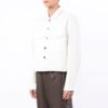 FW21 Solid Color Button Straight Denim Jacket Version White