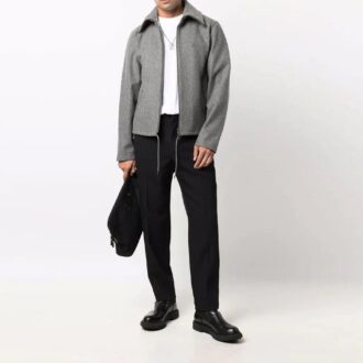 FW21 Solid Color lapel Zipper Jacket Version Gray