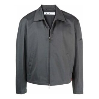 FW21 Zipper Solid Color lapel Jacket Version Gray