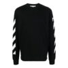 FW22 Arrow Stripe Printing Round Neck Pullover Long Sleeves Version Black