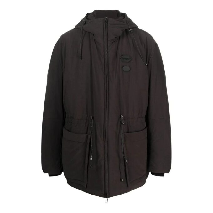 Zip-Up Long-Sleeved Padded Jacket “Black”