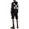 FW22 Logo Printing Drawstring hooded Long Sleeves Version Black