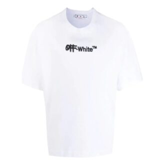 FW22 Solid Color Logo Embroidered Round Neck Short Sleeve Version White