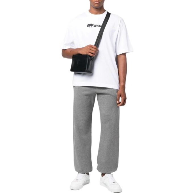 FW22 Solid Color Logo Embroidered Round Neck Short Sleeve Version White