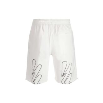 FW22 Solid Color Logo Printing Large Shorts Version White