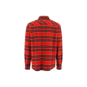FW22 Stripe Lapel Long Sleeves Red Shirt