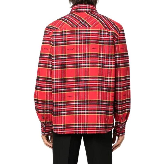 FW22 Stripe Lapel Long Sleeves Red Shirt