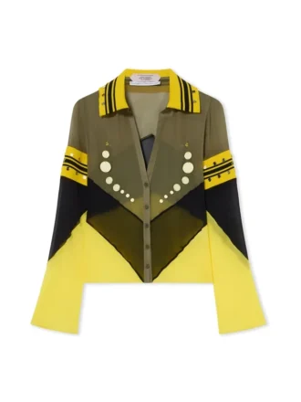 Geo Mirror Ribbed Color Block Shirt