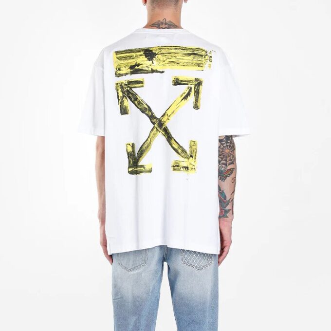 Gold Arrow Print Oversized Short-Sleeved
