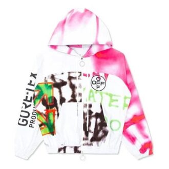 Goretex Graffiti Printing Hooded Jacket Men Multicolor