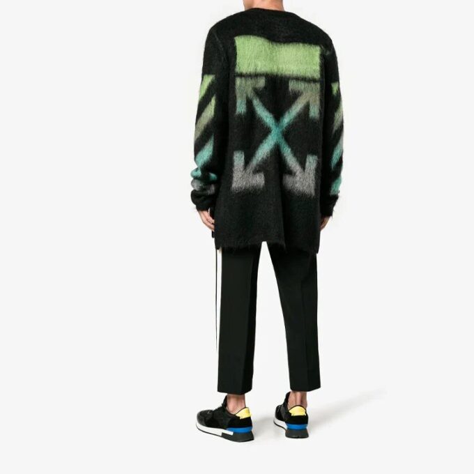 Gradient Alphabet Printing Loose Fit Blue Green