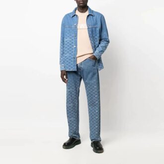 Gradient Denim Long Sleeves Shirt Blue