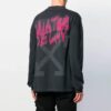 Graffiti Alphabet Pattern Round Neck Long Sleeves Version Black Gray