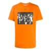 Graffiti Arrow Pattern Printing Short Sleeve Loose Fit Orange