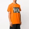 Graffiti Arrow Pattern Printing Short Sleeve Loose Fit Orange
