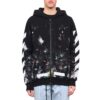 Graffiti Arrow Printing Zipper hooded Long Sleeves Ordinary Version Black