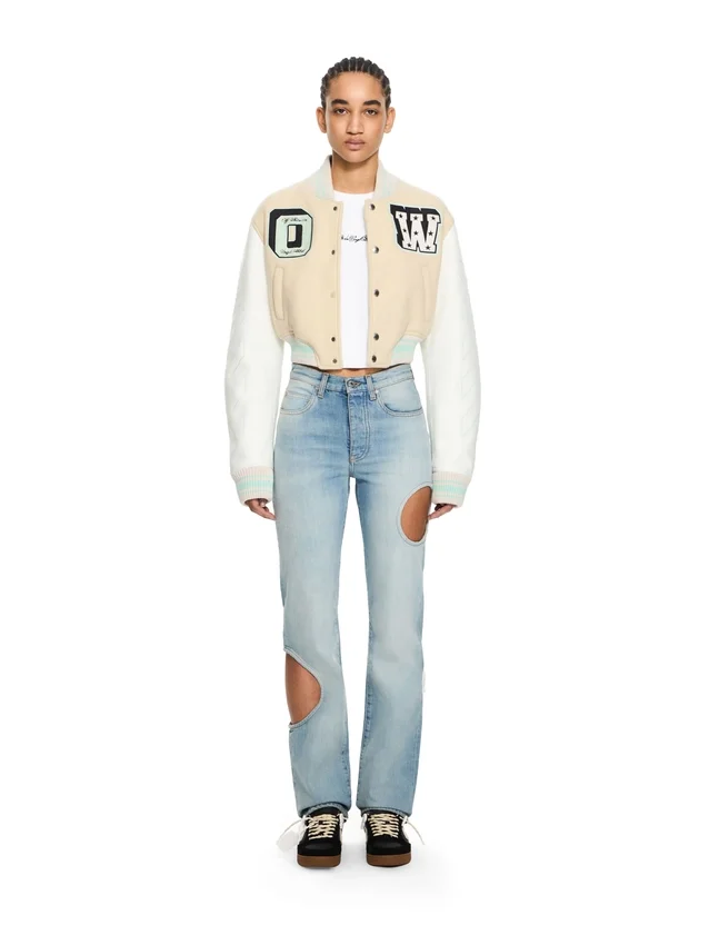 Graffiti Crop Varsity Jacket Graffiti Crop Varsity Jacket