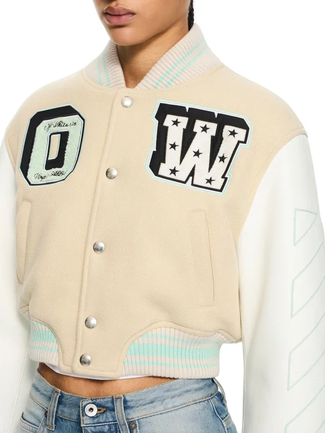 Graffiti Crop Varsity Jacket Graffiti Crop Varsity Jacket