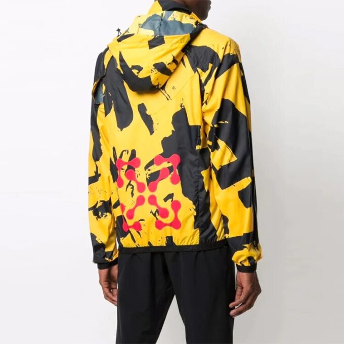 Graffiti Printing Detachable Sleeve Jacket Version Yellow