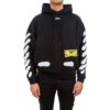 Graffiti Stripe Hoodec Fleece Men Black