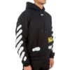 Graffiti Stripe Hoodec Fleece Men Black