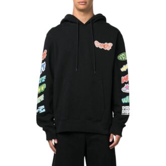 graphic-print Cotton Hoodie “Black”