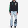 Graphic Print Cotton Zipped For Men Black