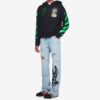 Graphic Print Cotton Zipped For Men Black