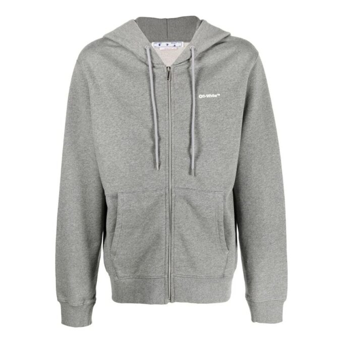 graphic-print Drawstring Hoodie “Grey”