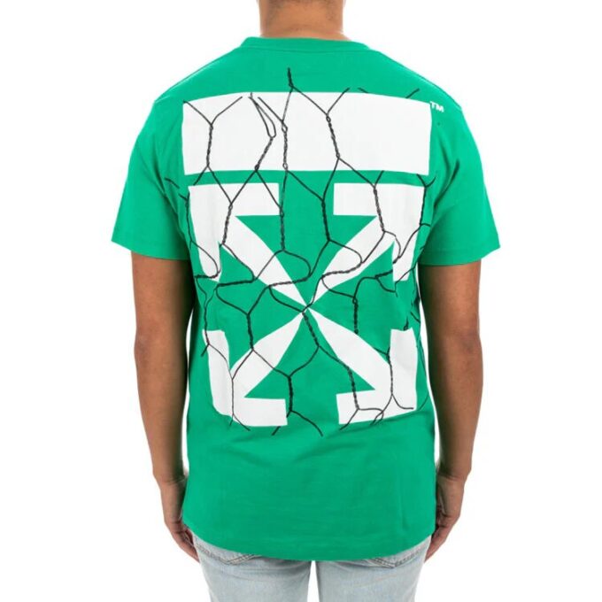 Green Fence Arrows T-Shirt Arrow Printing Short Sleeve