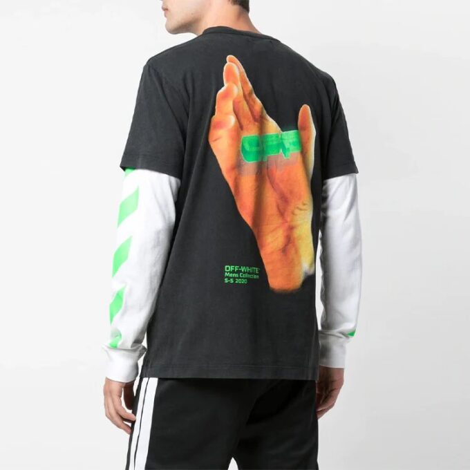 Hand Logo Slim T-Shirt Short Sleeve Black