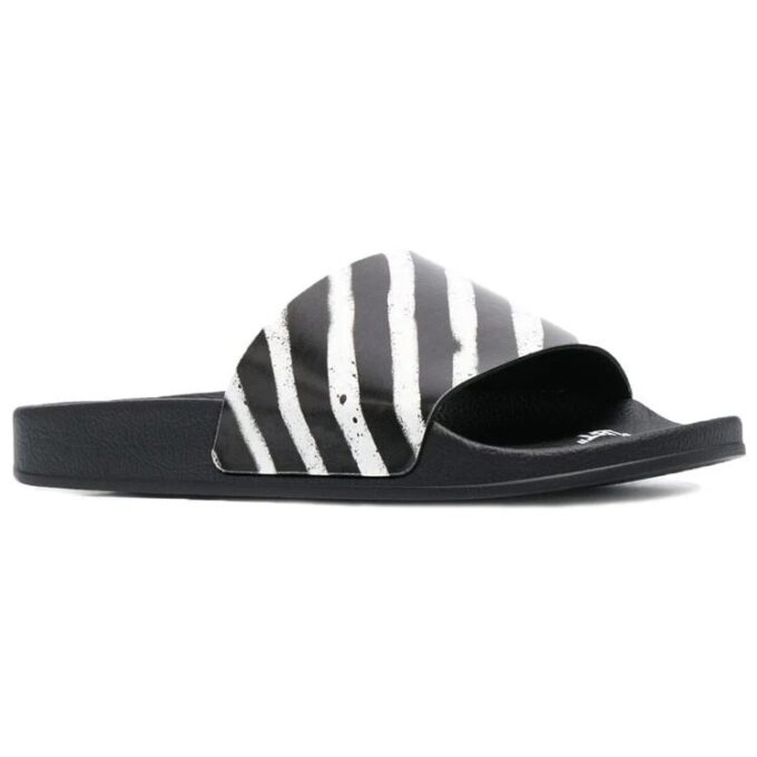 Industrial Sliders “Diagonal Stripe – Black White”