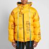Industrial Zipped Puffer Hooded Down Cotton-padded Jacket Men Yellow