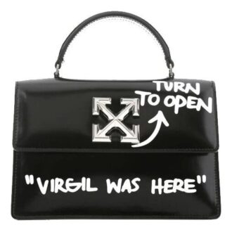 Jitney 1.4 Series Metallic LOGO Cortex Virgil Graffiti Black Handbag