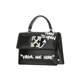 Jitney 1.4 Series Metallic LOGO Cortex Virgil Graffiti Black Handbag