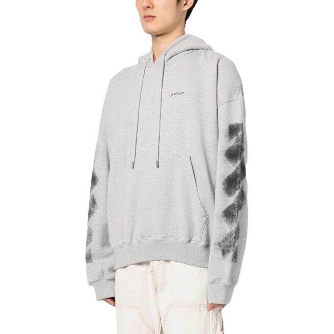 Jumbo Arrow Boxy Hoodie “Melange Grey Black”