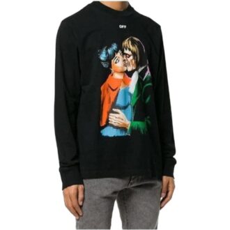 Kiss Printing Round Neck Black Slim Fit