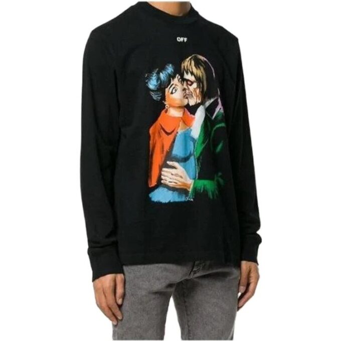 Kiss Printing Round Neck Black Slim Fit