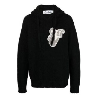 Knitted Hooded Sweatshirt “Black”