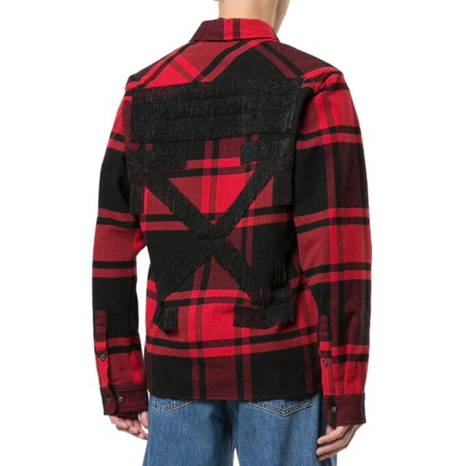 lapel Plaid Long Sleeves Shirt Version Red