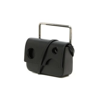 Leather 21 Flip Single-Shoulder Bag Black
