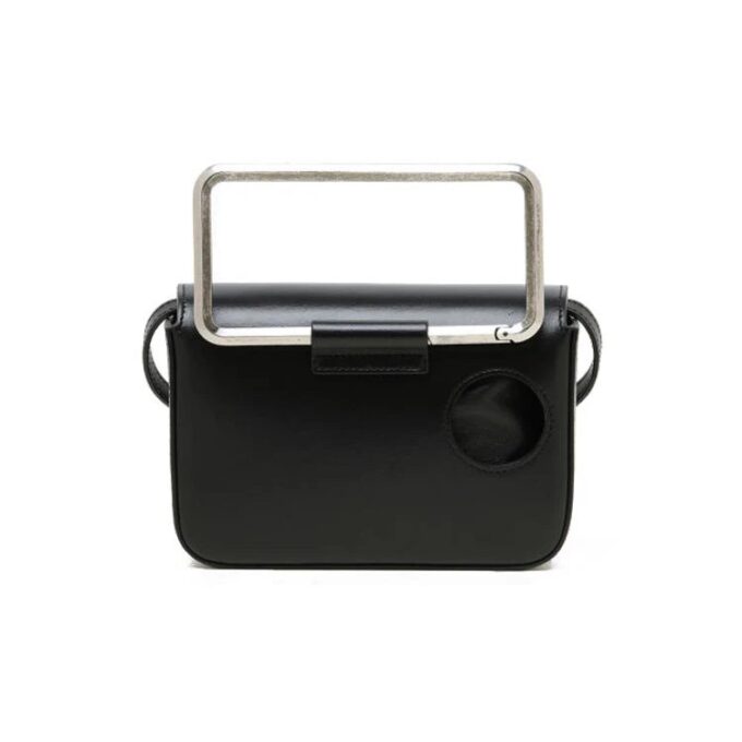 Leather 21 Flip Single-Shoulder Bag Black