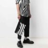 Leather Envelop Handhold Bag Unisex BlackWhite