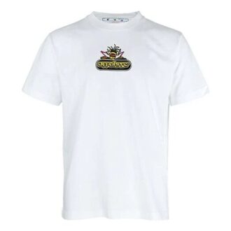 Logo Alphabet Printing Arrow Short Sleeve White