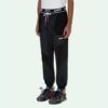 Logo Arrow Printing Drawstring Sports Long Pants Slim Fit Version Black