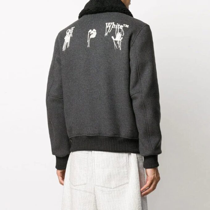 Logo aviator Jacket Loose Fit Gray